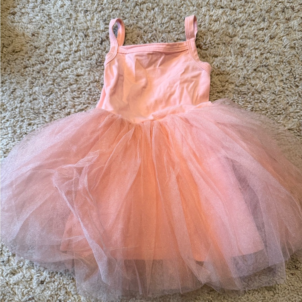 Girls Peach Tulle Ballet Tutu Dress